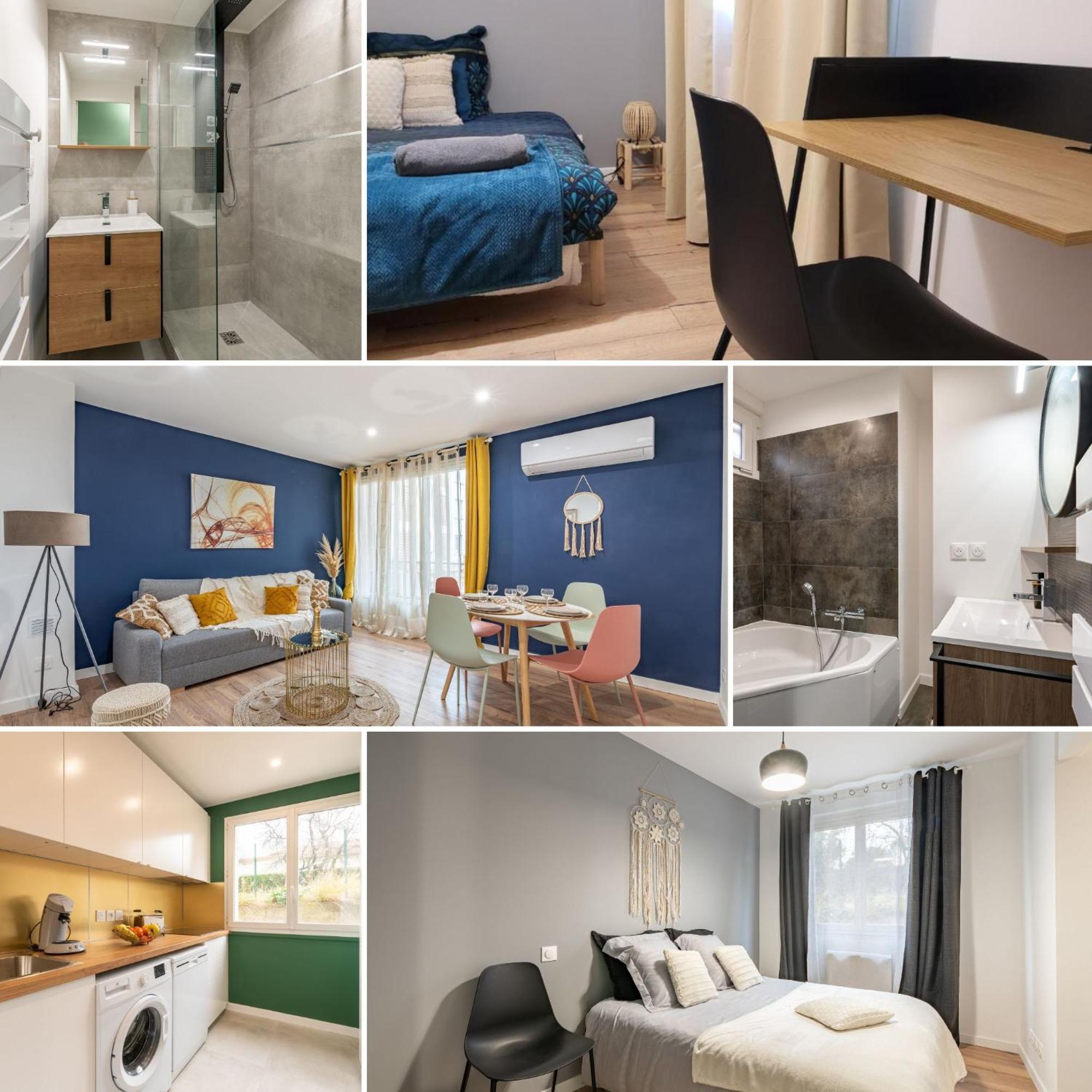Amja Proche Clinique Saint-Roch Apt 3 Chambres 3 Salles De Bain Parking Gratuit Ideal Famille Groupe Coworking 10 Min Centre Ville 10 Min Plage 5 Min Sortie Autoroute Montpellier Exterior foto
