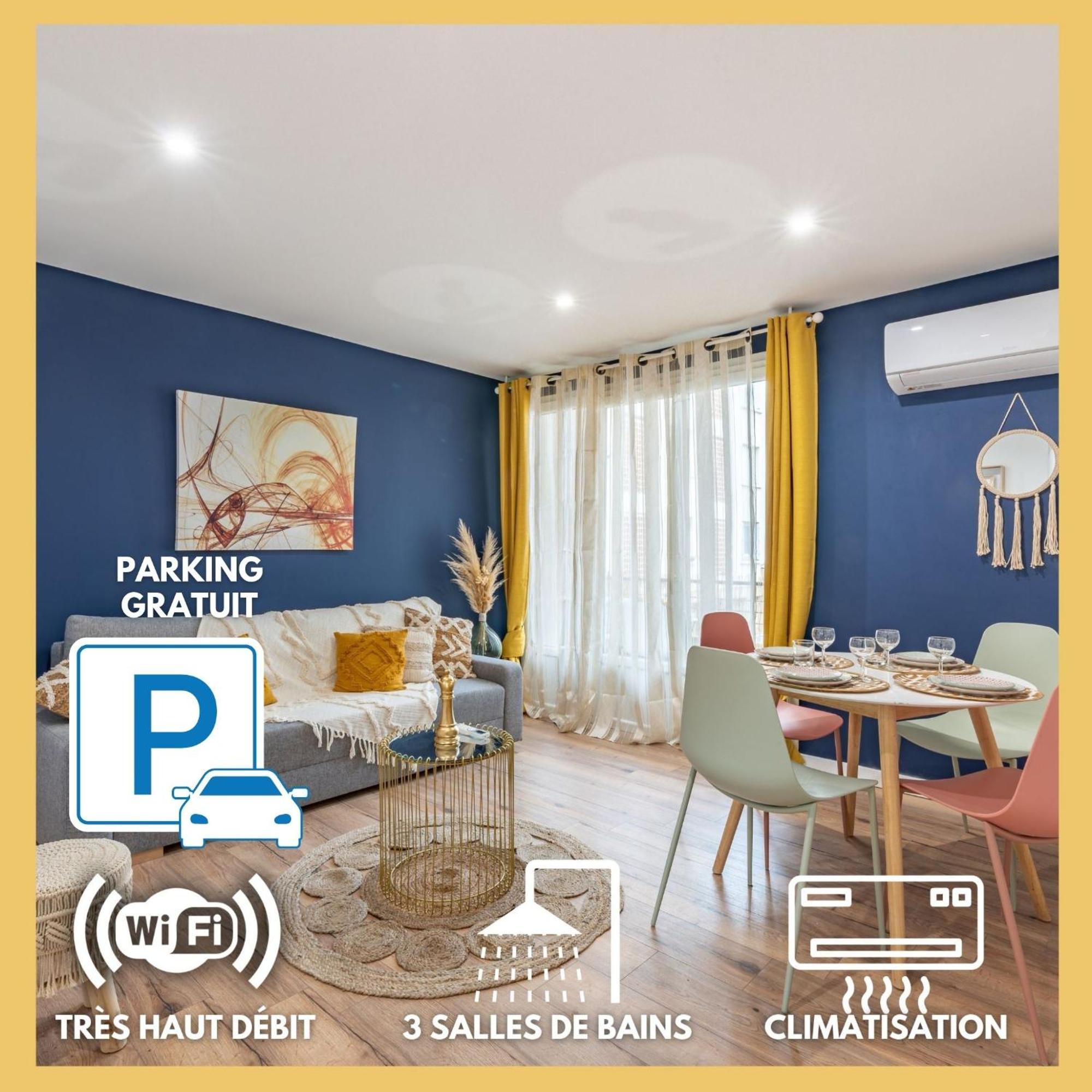 Amja Proche Clinique Saint-Roch Apt 3 Chambres 3 Salles De Bain Parking Gratuit Ideal Famille Groupe Coworking 10 Min Centre Ville 10 Min Plage 5 Min Sortie Autoroute Montpellier Exterior foto